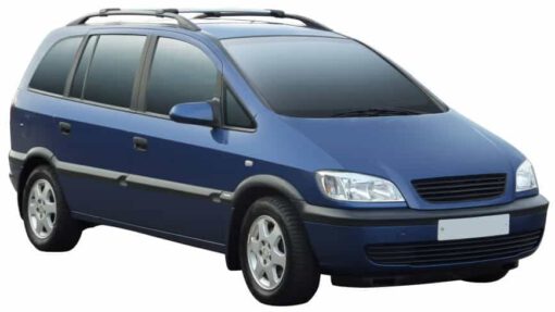 Whispbar Dakdragers Zilver Opel Zafira 5dr MPV met Dakrails bouwjaar 1999-2005 Complete set dakdragers