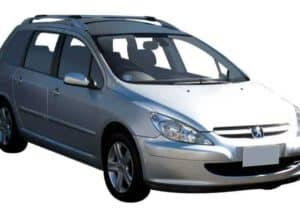 Whispbar Dakdragers Zilver Peugeot 307 SW 5dr Estate met Dakrails bouwjaar 2002-2008 Complete set dakdragers