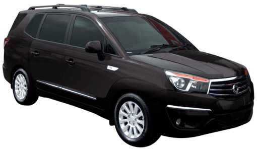 Whispbar Dakdragers Zilver SsangYong Rodius 5dr MPV met Dakrails bouwjaar 2013-e.v. Complete set dakdragers