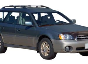 Whispbar Dakdragers Zilver Subaru Outback 5dr Wagon met Dakrails bouwjaar 2000-2003 Complete set dakdragers