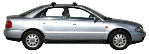 Whispbar Dakdragers Zilver Audi A4/S4/RS4 Limousine 4dr Sedan met Glad Dak bouwjaar 1995-1999 Complete set dakdragers