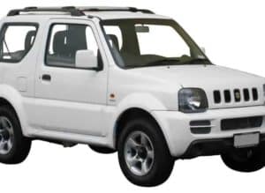 Whispbar Dakdragers Zilver Suzuki Jimny 3dr SUV met Dakrails bouwjaar 1998-e.v. Complete set dakdragers