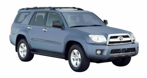 Whispbar Dakdragers Zilver Toyota 4 Runner 5dr SUV met Dakrails bouwjaar 2003-2009 Complete set dakdragers