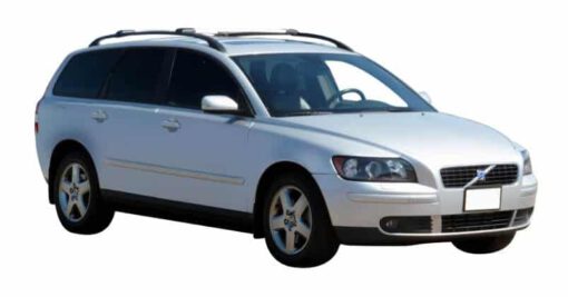 Whispbar Dakdragers Zilver Volvo V50 5dr Estate met Dakrails bouwjaar 2003-2007 Complete set dakdragers