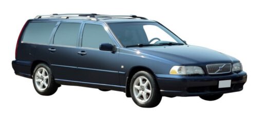 Whispbar Dakdragers Zilver Volvo V70 5dr Estate met Dakrails bouwjaar 1996-1999 Complete set dakdragers