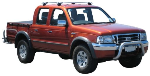 Whispbar Dakdragers Zilver Ford Ranger Double Cab 4dr Ute met Glad Dak bouwjaar 1999-2006 Complete set dakdragers