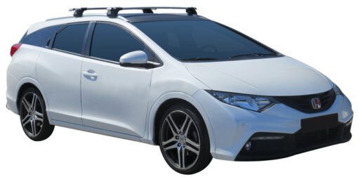 Whispbar Dakdragers Zwart Honda Civic Tourer 5dr Estate met Geintegreerde dakrails bouwjaar 2014-e.v. Complete set dakdragers