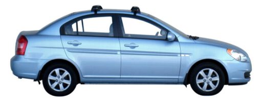 Whispbar Dakdragers Zwart Hyundai Accent 4dr Sedan met Glad Dak bouwjaar 2006-2011 Complete set dakdragers