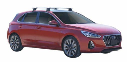 Whispbar Dakdragers Zwart Hyundai i30 Glass Roof 5dr Hatch met Glad Dak bouwjaar 2017-e.v. Complete set dakdragers