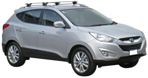 Whispbar Dakdragers Zilver Hyundai ix35 5dr SUV met Geintegreerde dakrails bouwjaar 2010-e.v. Complete set dakdragers