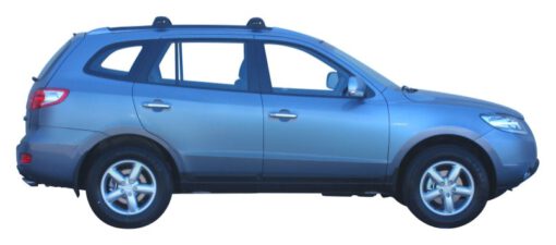 Whispbar Dakdragers Zwart Hyundai Santa Fe 5dr SUV met Geintegreerde dakrails bouwjaar 2006-2009 Complete set dakdragers
