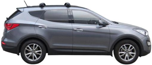 Whispbar Dakdragers Zwart Hyundai Santa Fe 5dr SUV met Geintegreerde dakrails bouwjaar 2012-e.v. Complete set dakdragers