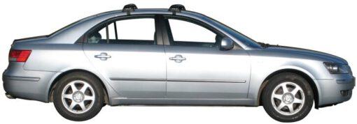 Whispbar Dakdragers Zilver Hyundai Sonata 4dr Sedan met Glad Dak bouwjaar 2005-2010 Complete set dakdragers