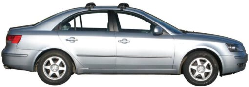 Whispbar Dakdragers Zwart Hyundai Sonata 4dr Sedan met Glad Dak bouwjaar 2005-2010 Complete set dakdragers