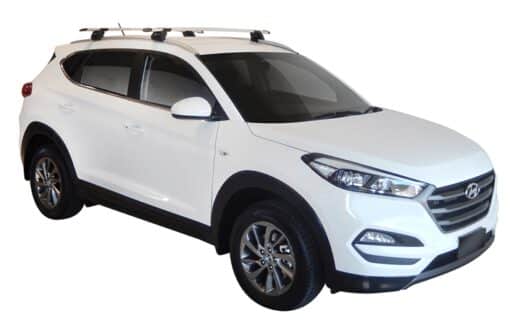 Whispbar Dakdragers Zwart Hyundai Tucson Glass Roof 5dr SUV met Geintegreerde dakrails bouwjaar 2015-e.v. Complete set dakdragers