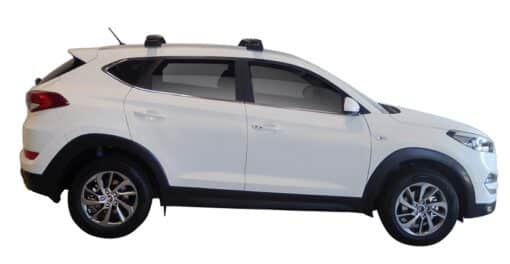 Whispbar Dakdragers Zwart Hyundai Tucson Glass Roof 5dr SUV met Geintegreerde dakrails bouwjaar 2015-e.v. Complete set dakdragers
