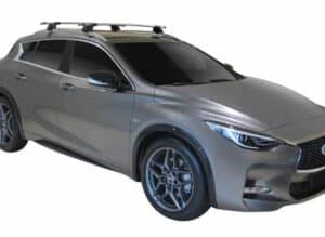 Whispbar Dakdragers Zwart Infiniti Q30 5dr Hatch met Geintegreerde dakrails bouwjaar 2015-e.v. Complete set dakdragers