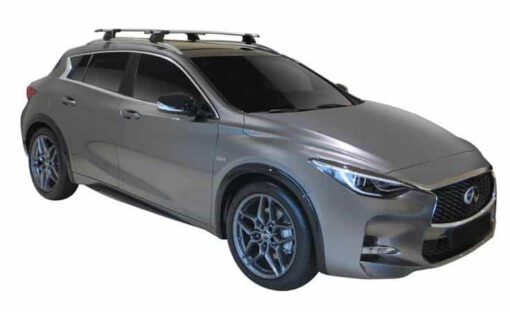 Whispbar Dakdragers Zwart Infiniti Q30 5dr Hatch met Geintegreerde dakrails bouwjaar 2015-e.v. Complete set dakdragers