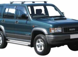 Whispbar Dakdragers Zwart Isuzu Bighorn 5dr SUV met Glad Dak bouwjaar 1992-2002 Complete set dakdragers