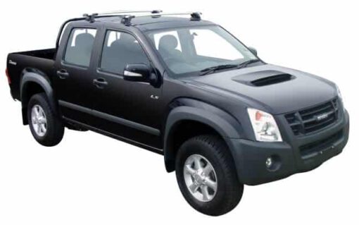 Whispbar Dakdragers Zilver Isuzu D-Max Double Cab 4dr Ute met Glad Dak bouwjaar 2007-2012 Complete set dakdragers