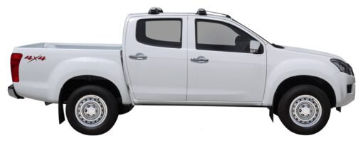 Whispbar Dakdragers Zilver Isuzu D-Max Double Cab 4dr Ute met Vaste Bevestigingspunten bouwjaar 2012-2017 Complete set dakdragers