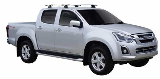 Whispbar Dakdragers Zilver Isuzu D-Max Double Cab 4dr Ute met Vaste Bevestigingspunten bouwjaar 2017-e.v. Complete set dakdragers