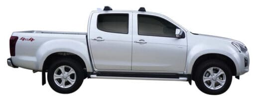 Whispbar Dakdragers Zilver Isuzu D-Max Double Cab 4dr Ute met Vaste Bevestigingspunten bouwjaar 2017-e.v. Complete set dakdragers