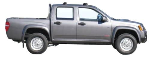 Whispbar Dakdragers Zilver Isuzu Rodeo Double Cab 4dr Ute met Glad Dak bouwjaar 2007-2012 Complete set dakdragers