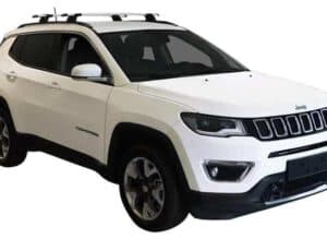 Whispbar Dakdragers Zwart Jeep Compass 5dr SUV met Geintegreerde dakrails bouwjaar 2017-e.v. Complete set dakdragers