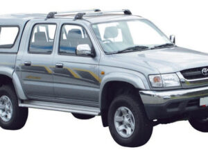 Whispbar Dakdragers Zilver Toyota HiLux Double Cab 4dr Ute met Glad Dak bouwjaar 1998-2004 Complete set dakdragers