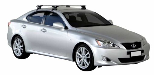 Whispbar Dakdragers Zilver Lexus IS 4dr Sedan met Glad Dak bouwjaar 2006-2013 Complete set dakdragers