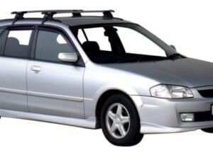 Whispbar Dakdragers Zilver Mazda 323 Familia 5dr Estate met Glad Dak bouwjaar 1998-2003 Complete set dakdragers