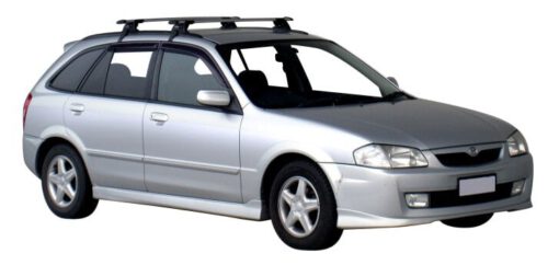 Whispbar Dakdragers Zilver Mazda 323 Familia 5dr Estate met Glad Dak bouwjaar 1998-2003 Complete set dakdragers