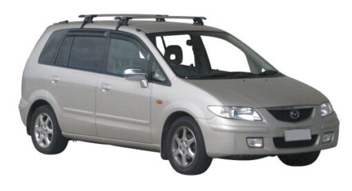 Whispbar Dakdragers Zilver Mazda Premacy 5dr MPV met Glad Dak bouwjaar 1999-2003 Complete set dakdragers