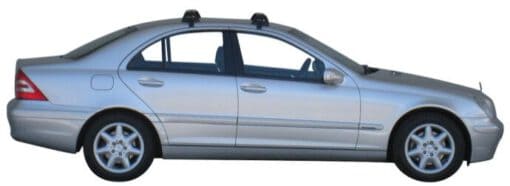 Whispbar Dakdragers Zilver Mercedes-Benz C-Class W203 4dr Sedan met Glad Dak bouwjaar 2000-2007 Complete set dakdragers