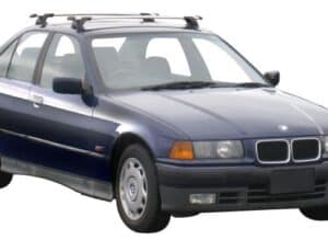 Whispbar Dakdragers Zilver BMW 3 Series E36 4dr Sedan met Vaste Bevestigingspunten bouwjaar 1991-1998 Complete set dakdragers