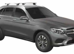 Whispbar Dakdragers Zwart Mercedes-Benz GLC 5dr SUV met Geintegreerde dakrails bouwjaar 2015-e.v. Complete set dakdragers