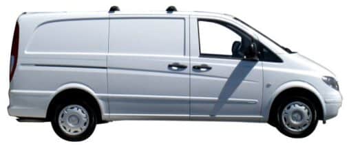 Whispbar Dakdragers Zwart Mercedes-Benz Vito 4dr Van met Vaste Bevestigingspunten bouwjaar 2004-2014 Complete set dakdragers