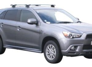 Whispbar Dakdragers Zilver Mitsubishi ASX 5dr SUV met Vaste Bevestigingspunten bouwjaar 2010-e.v. Complete set dakdragers