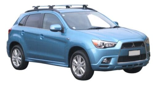 Whispbar Dakdragers Zilver Mitsubishi ASX 5dr SUV met Geintegreerde dakrails bouwjaar 2010-2016 Complete set dakdragers