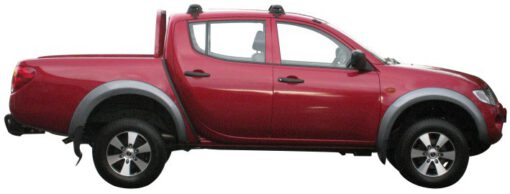 Whispbar Dakdragers Zwart Mitsubishi L200 KB4T Doubl 4dr Ute met Glad Dak bouwjaar 2005-2009 Complete set dakdragers