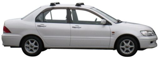 Whispbar Dakdragers Zilver Mitsubishi Lancer 4dr Sedan met Vaste Bevestigingspunten bouwjaar 2000-2003 Complete set dakdragers