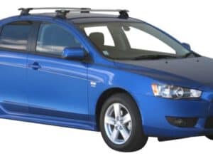 Whispbar Dakdragers Zwart Mitsubishi Lancer 5dr Hatch met Glad Dak bouwjaar 2007-e.v. Complete set dakdragers