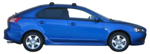 Whispbar Dakdragers Zwart Mitsubishi Lancer 5dr Hatch met Glad Dak bouwjaar 2007-e.v. Complete set dakdragers