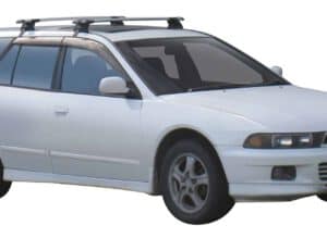 Whispbar Dakdragers Zilver Mitsubishi Legnum 5dr Estate met Glad Dak bouwjaar 1998-2003 Complete set dakdragers