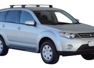 Whispbar Dakdragers Zilver Mitsubishi Outlander 5dr SUV met Vaste Bevestigingspunten bouwjaar 2005-2012 Complete set dakdragers