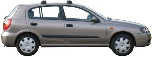 Whispbar Dakdragers Zwart Nissan Almera 5dr Hatch met Glad Dak bouwjaar 2000-2006 Complete set dakdragers