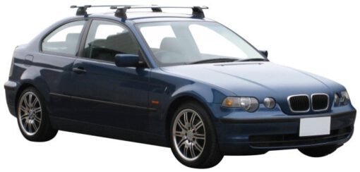 Whispbar Dakdragers Zilver BMW 3 Series E46 Compact 3dr Hatch met Vaste Bevestigingspunten bouwjaar 2000-2004 Complete set dakdragers