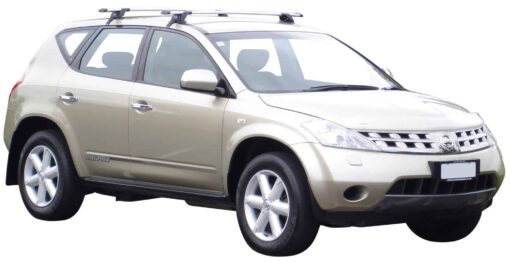 Whispbar Dakdragers Zwart Nissan Murano Mk1 5dr SUV met Glad Dak bouwjaar 2003-2008 Complete set dakdragers