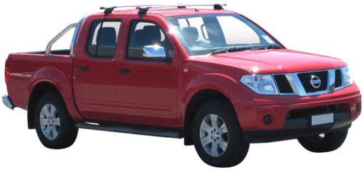 Whispbar Dakdragers Zilver Nissan Navara D40 Double Cab 4dr Ute met Glad Dak bouwjaar 2005-e.v. Complete set dakdragers